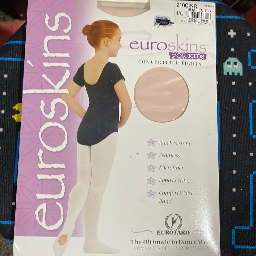 New kid’s Euroskins theatrical pink convertible tights L/XL